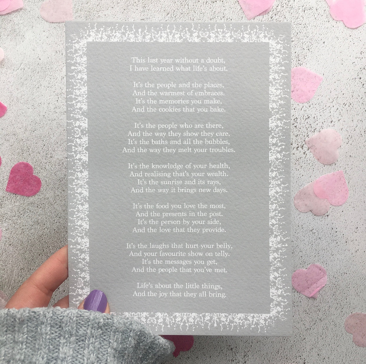'What Life's About' Printed Poem