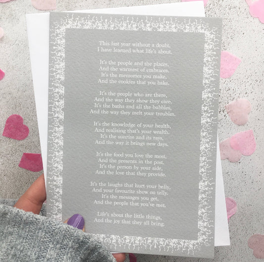 'What Life's About' Printed Poem