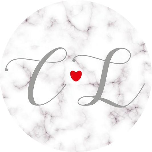 Marble & Calligraphy Heart Sticker