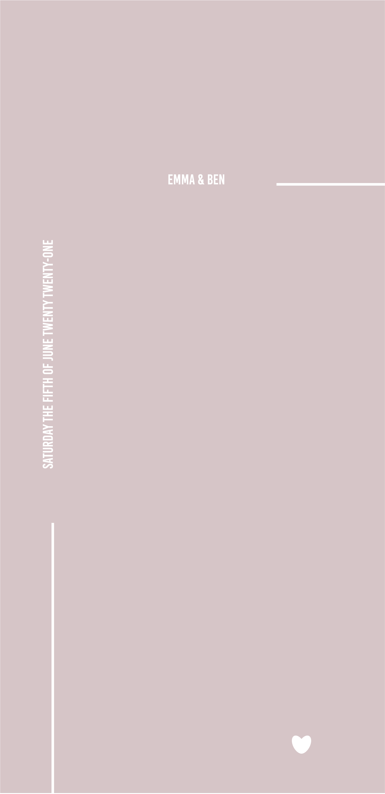 Minimal Wedding Invitation in Champagne / Wedding Stationery / Bookmark Invitation