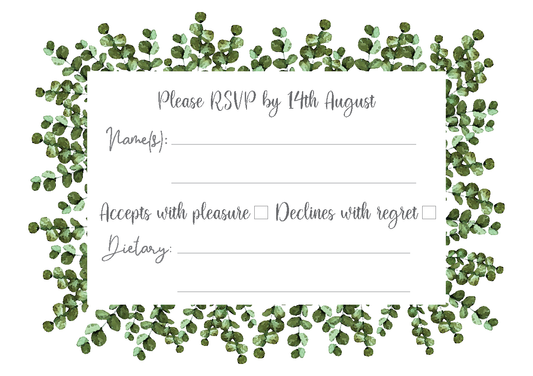 Eucalyptus Frame RSVP