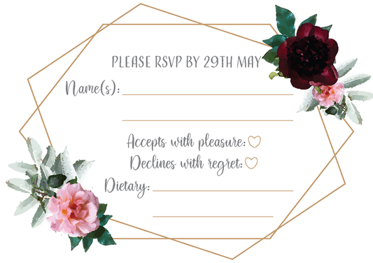 Floral Geometric Frame RSVP