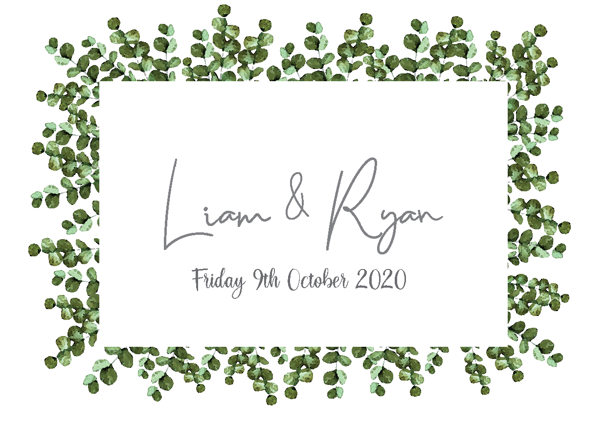 Eucalyptus Frame Save The Date