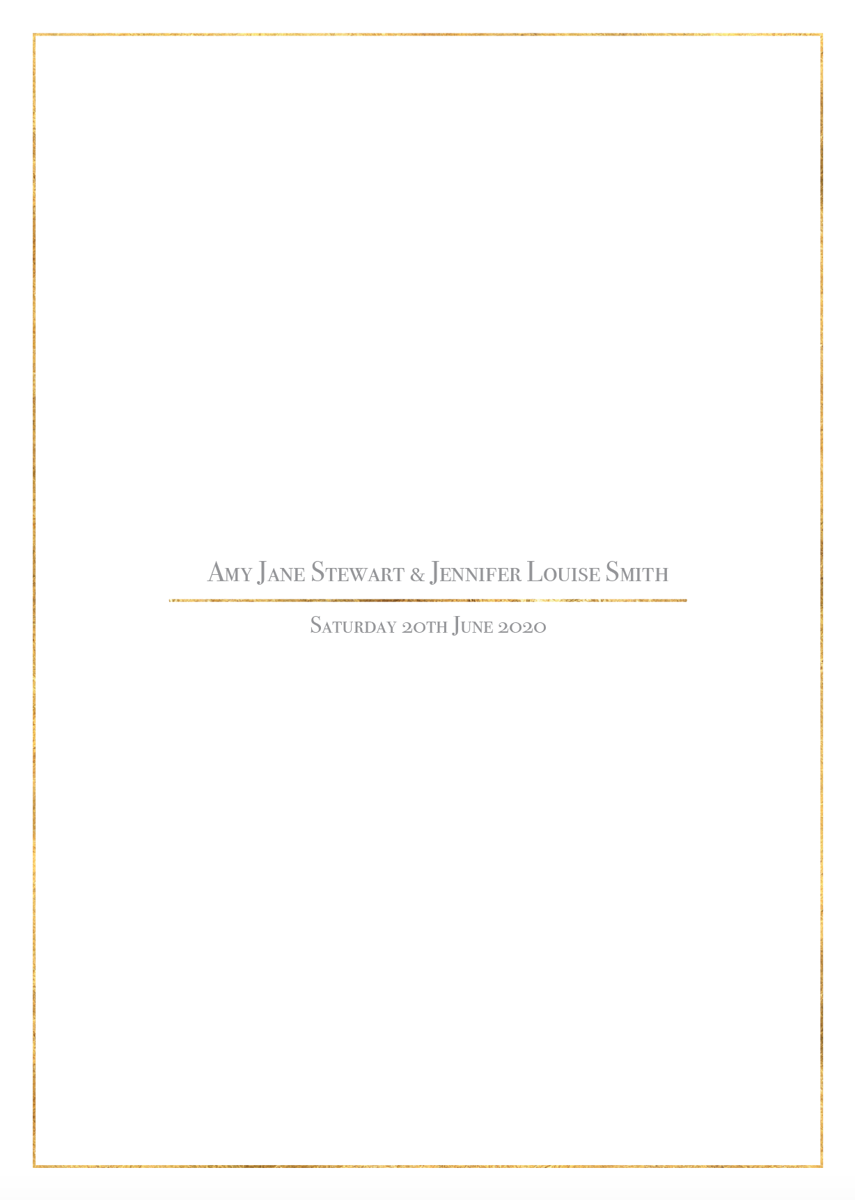 Classic Gold Foil Effect Frame Wedding Invitation / White and Gold Wedding