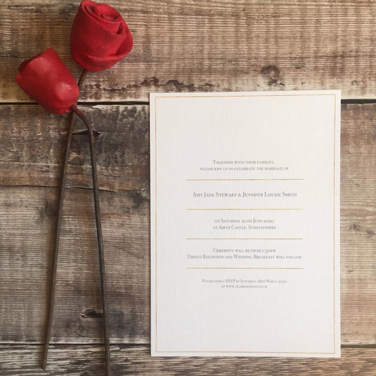 Classic Gold Foil Effect Frame Invitation