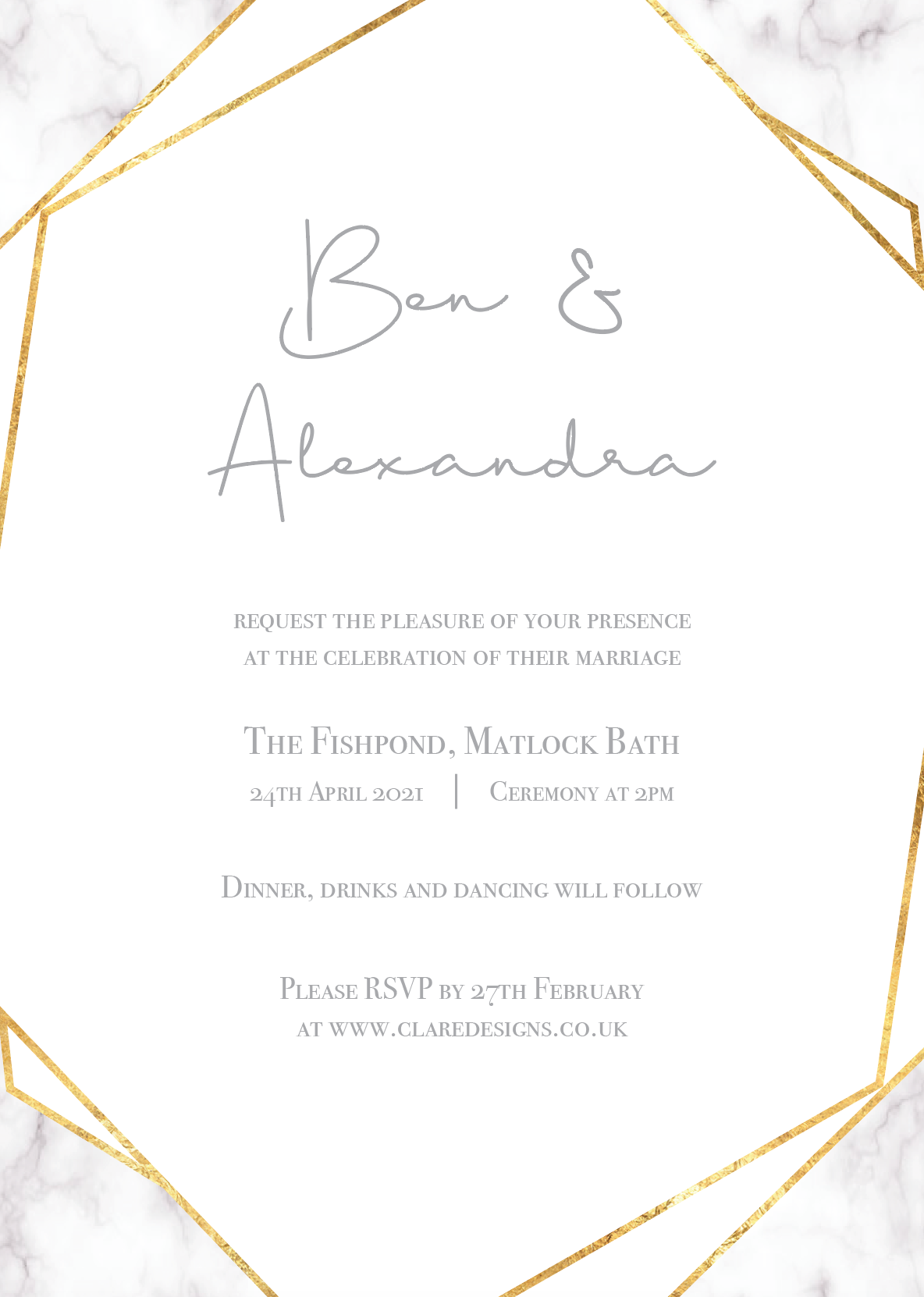 Marble & Geometric Invitation FREE SAMPLE