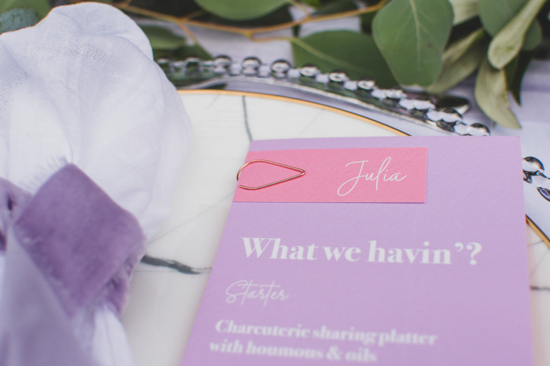 Lavender & Blush Menus