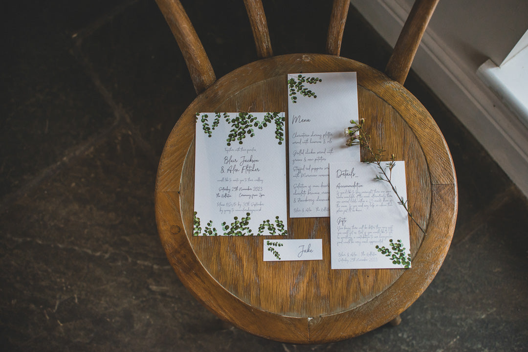 A6 Eucalyptus Wedding Invitation Details Insert