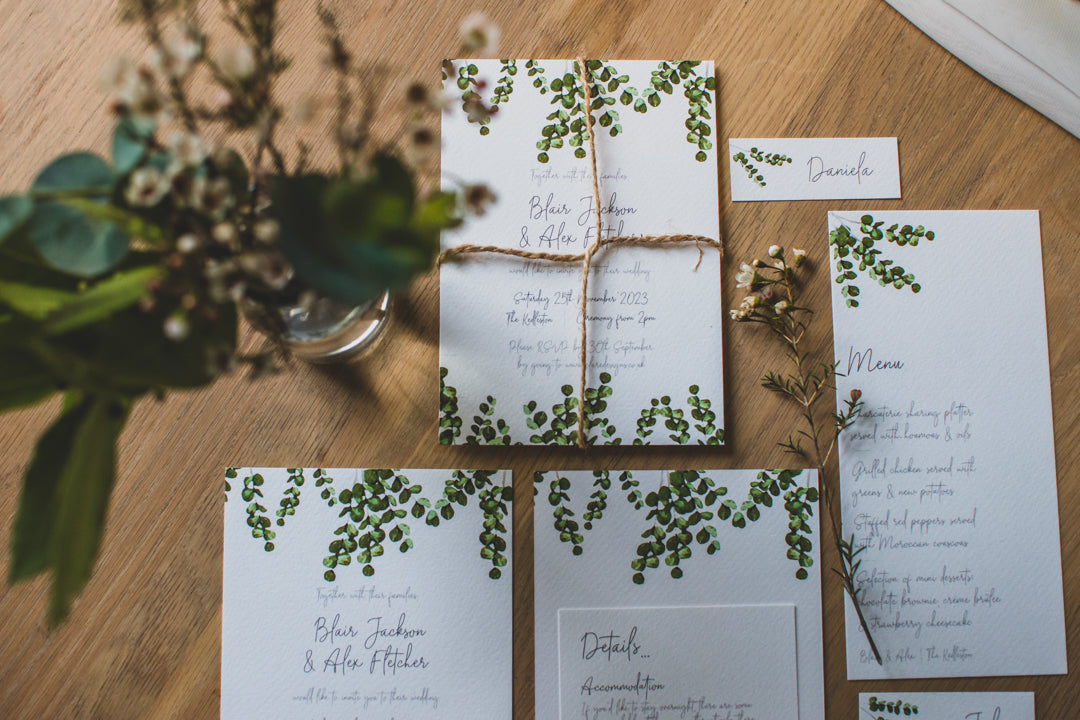 A6 Eucalyptus Wedding Invitation Details Insert