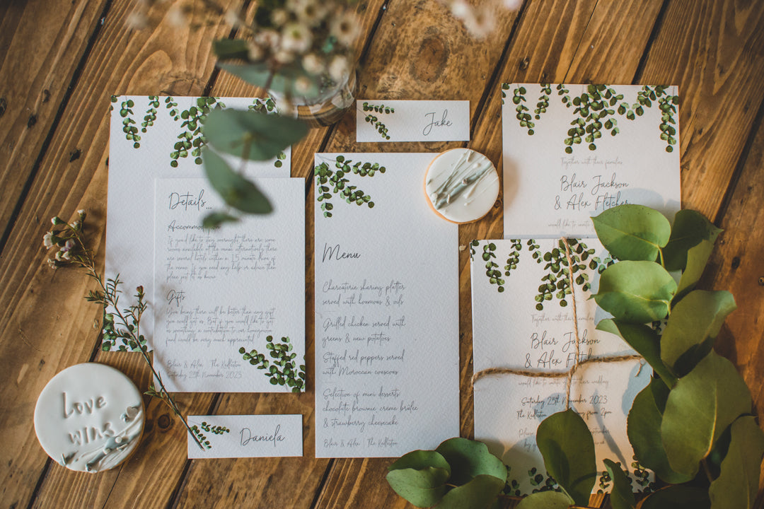 A6 Eucalyptus Wedding Invitation Details Insert